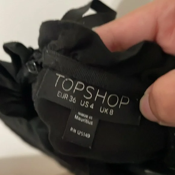 Topshop Elegant Black Long Sleeve Blouse Size 4 - Picture 3 of 9